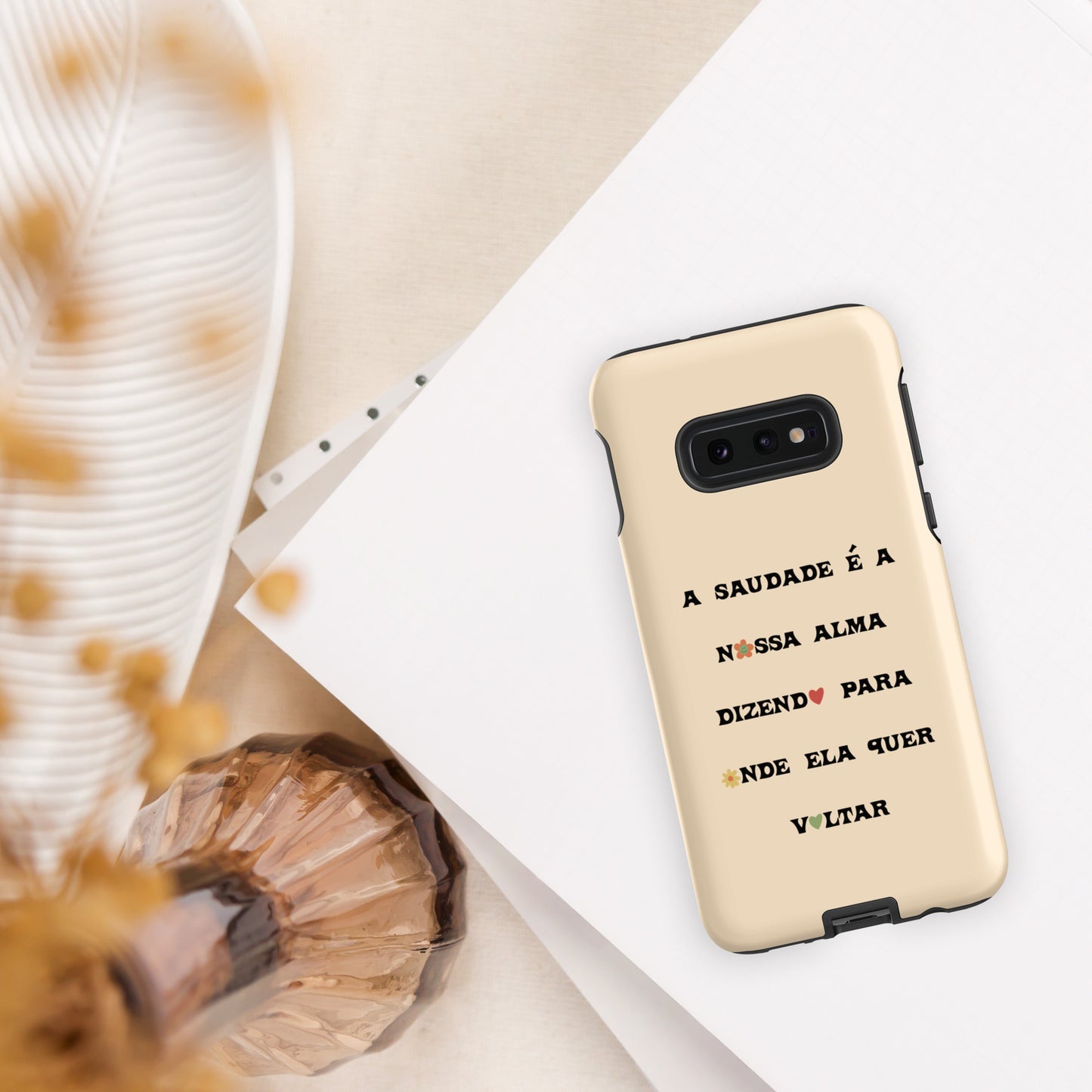 Coque Samsung rigide double protection « A saudade é a nossa alma »