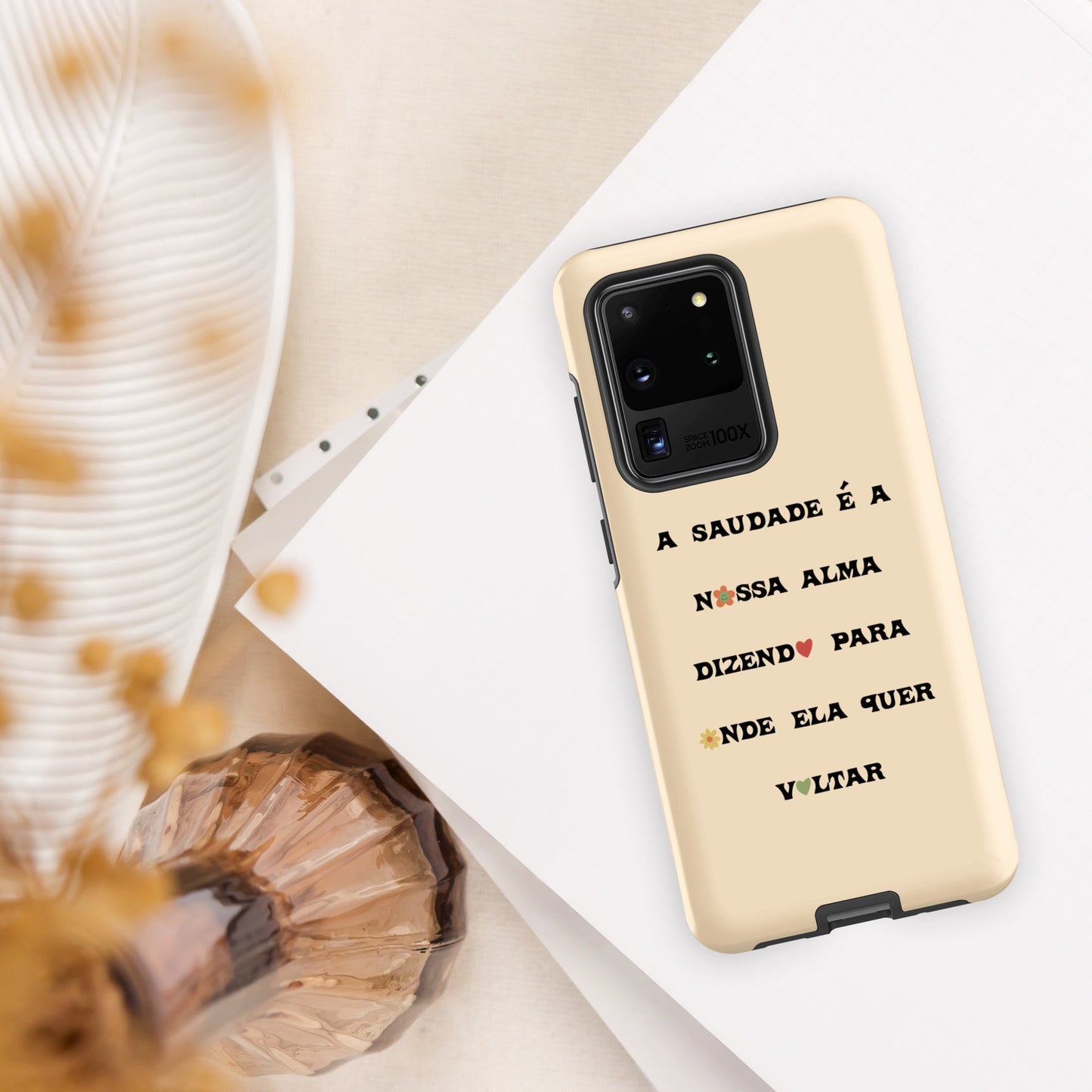 Coque Samsung rigide double protection « A saudade é a nossa alma »