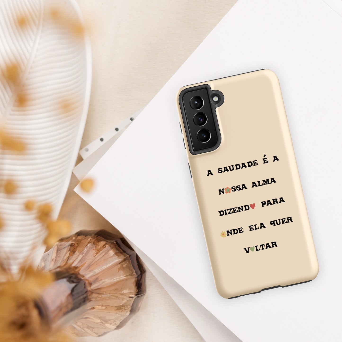 Coque Samsung rigide double protection « A saudade é a nossa alma »