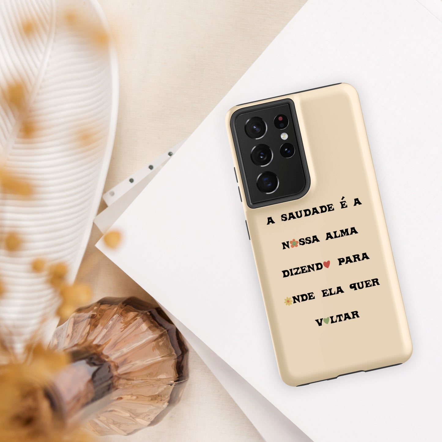 Coque Samsung rigide double protection « A saudade é a nossa alma »