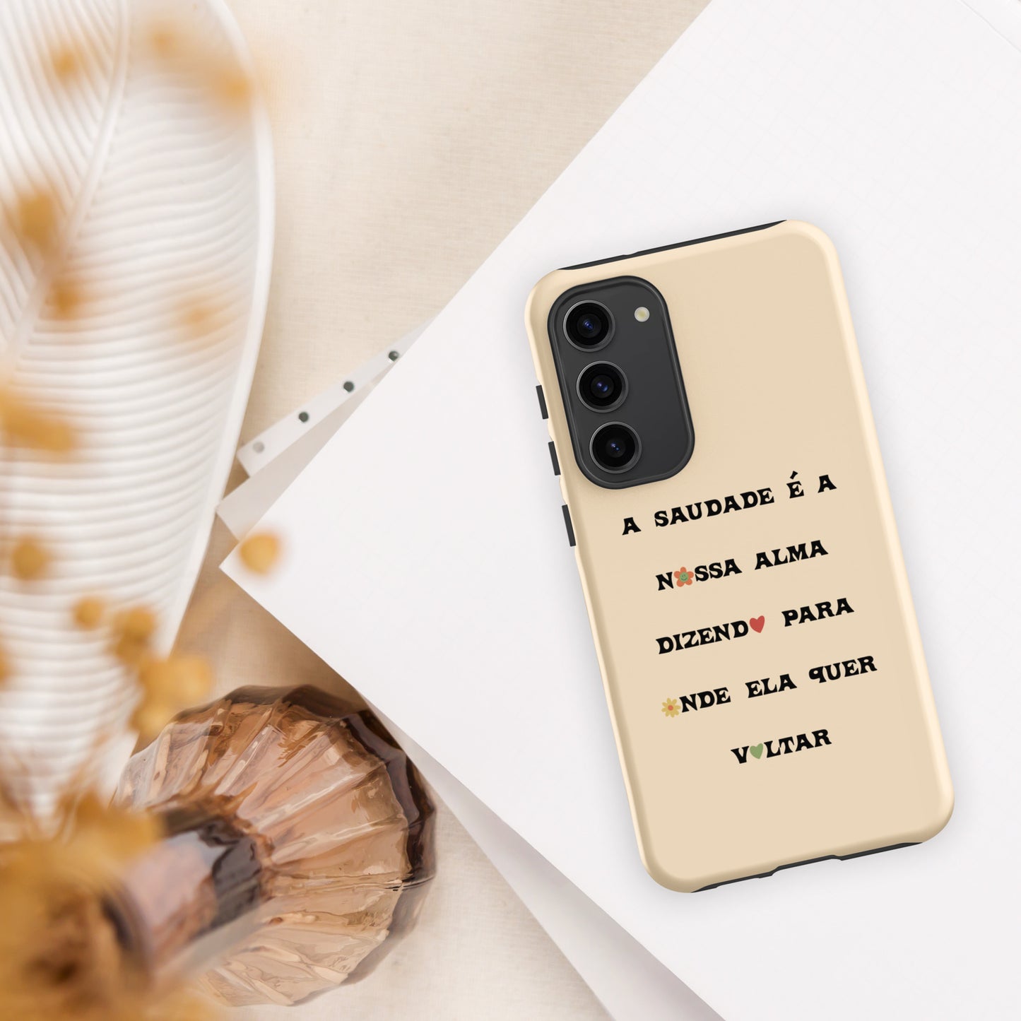 Coque Samsung rigide double protection « A saudade é a nossa alma »